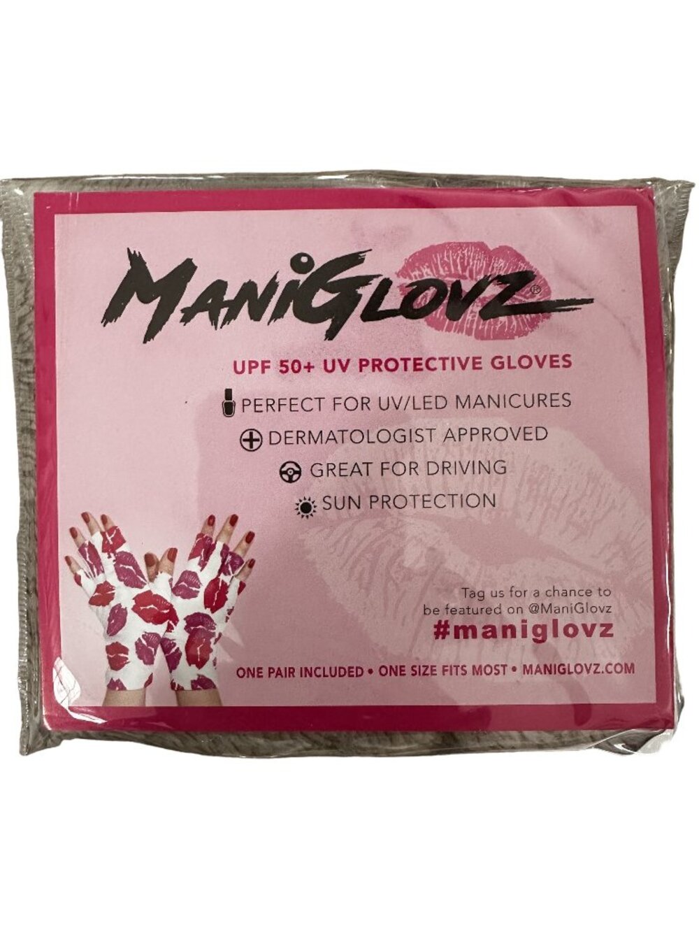 ManiGlovz UPF 50+ UV Protective Gloves For Manicures & Driving One Pair O/S